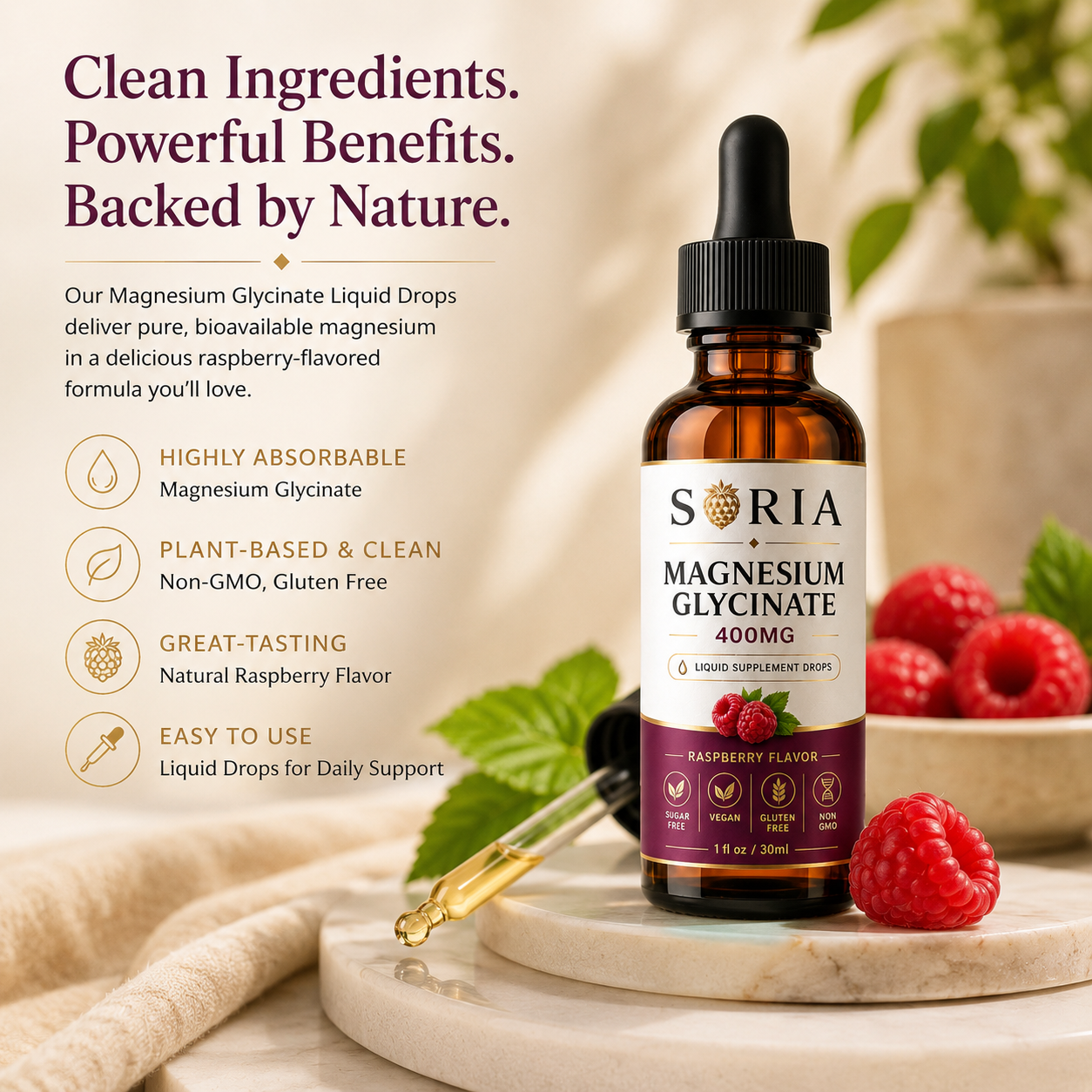 Soria Magnesium Glycinate Drops