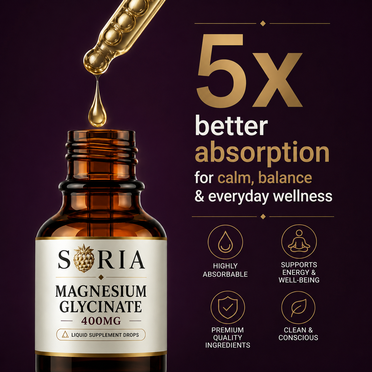 Soria Magnesium Glycinate Drops